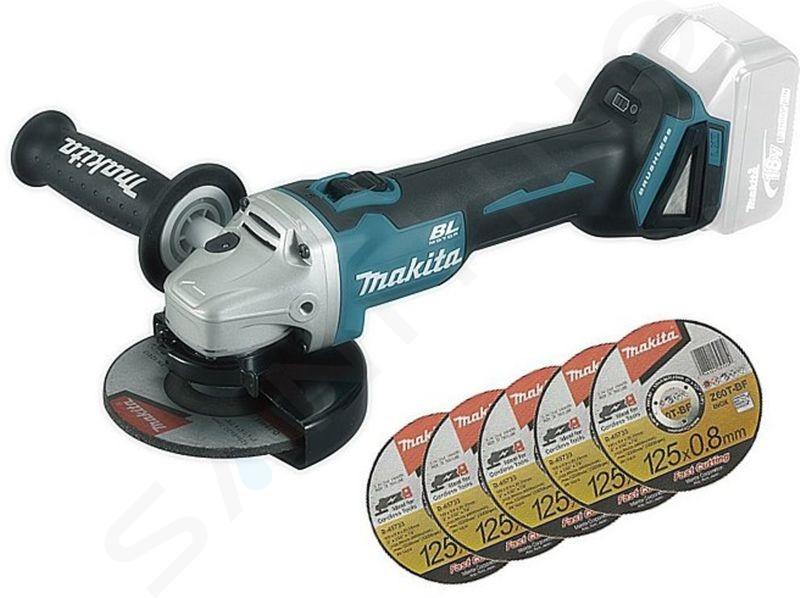 Makita Nářadí - 18V AKU úhlová bruska 125 mm, bez baterie a nabíječky DGA504Z