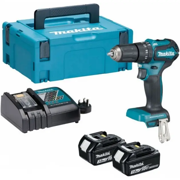 Makita - 18V AKU vŕtací skrutkovač s príklepom, 2x aku 2,0 Ah LXT, nabíjačka DHP485RAJ