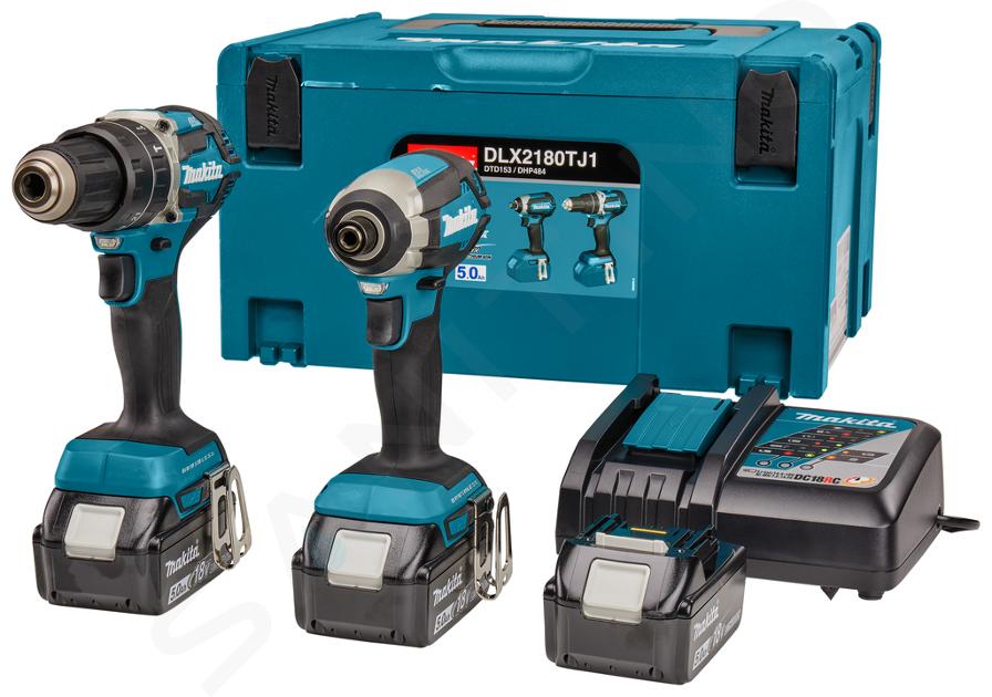 Makita - 18V AKU súprava príklepovej vŕtačky a rázového uťahovača, 3x aku LXT 5,0 Ah, nabíjačka DLX2180TJ1