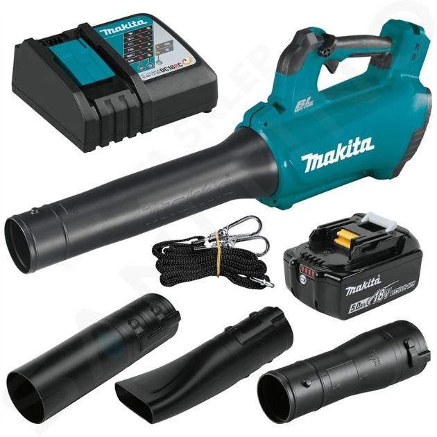 Makita Zahradní technika - 18V AKU fukar na listí, 1x aku 5,0 Ah LXT, nabíječka DUB184RT