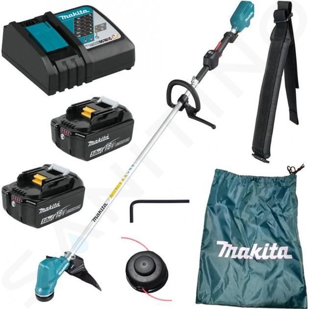 Makita Zahradní technika - 18V AKU křovinořez, záběr 30 cm, 2x aku 5,0 Ah LXT, nabíječka DUR190LRT3