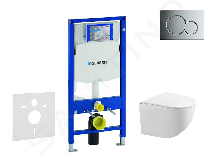 Geberit Duofix - Set předstěnové instalace, klozetu Gaia a sedátka softclose, tlačítko Sigma01, lesklý chrom SANI11CA1126