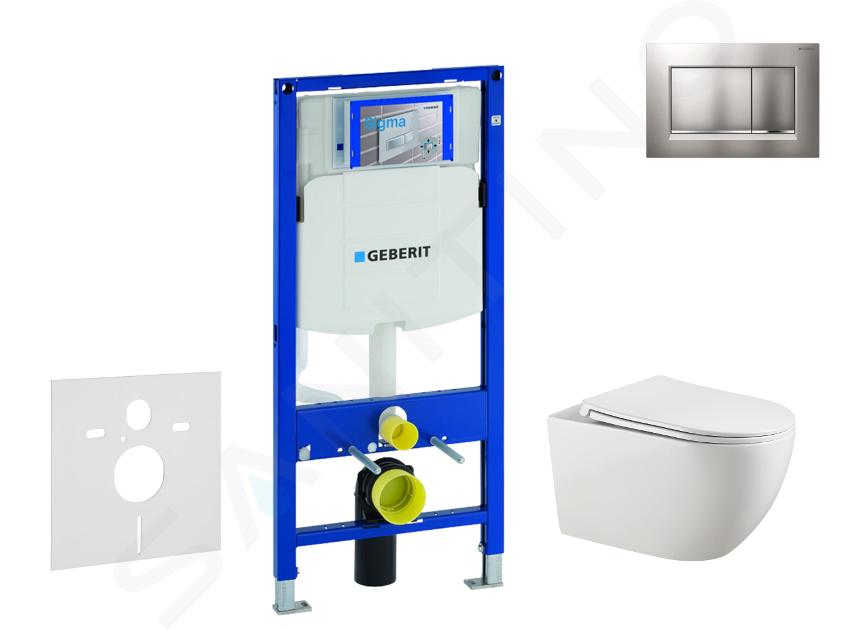 Geberit Duofix - Voorwand montageset, Gaia toilet en softclose zitting, Sigma30 bedieningsplaat, chroom mat/chroom SANI11CA1134