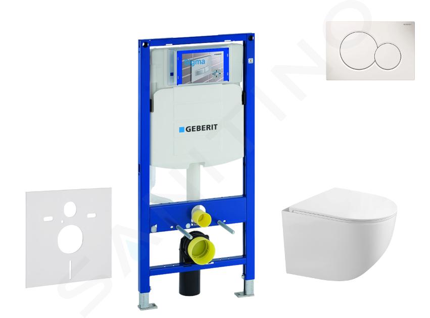 Geberit Duofix - Set předstěnové instalace, klozetu Gaia a sedátka softclose, tlačítko Sigma01, alpská bílá SANI11CA3117