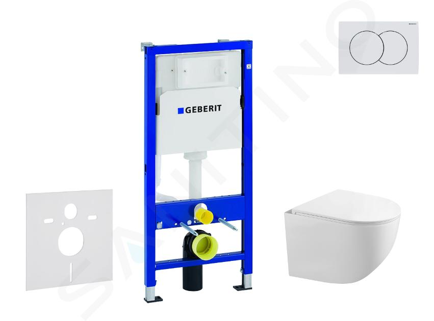 Geberit Duofix - Set con modulo di installazione, vaso WC Gaia e copriwater softclose, placca di comando Delta01, bianco alpino SANI11CA3120