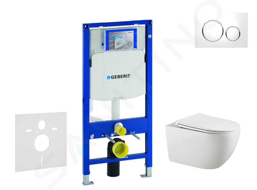 Geberit Duofix - Set con modulo di installazione, vaso WC Gaia e copriwater softclose, placca di comando Sigma20, bianco/cromo SANI11CA3122