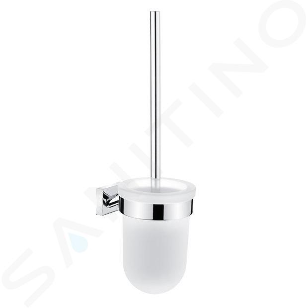 Nimco Keira - Scopino WC con supporto a parete, vetro opaco/cromo KE 22094WN-26