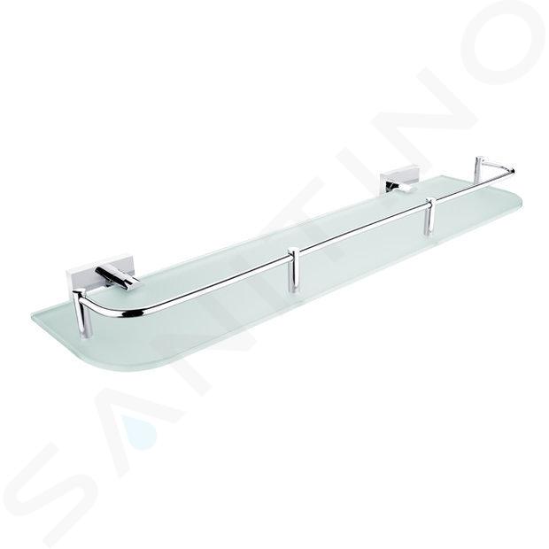 Nimco Keira - Estantería con corralito, 50 cm, cristal esmerilado/cromo KE 22091AX-50-26