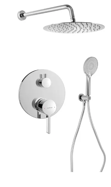 Levně Sapho Iconic - Sprchový set s baterií pod omítku, s tělesem, průměr 30 cm, chrom AF042-01