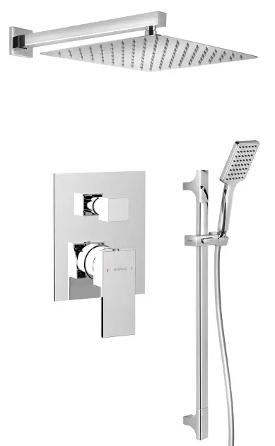 E-shop Sapho Cubemix - Sprchový set s batériou pod omietku, s telesom, 30x30 cm, chróm CM042-02