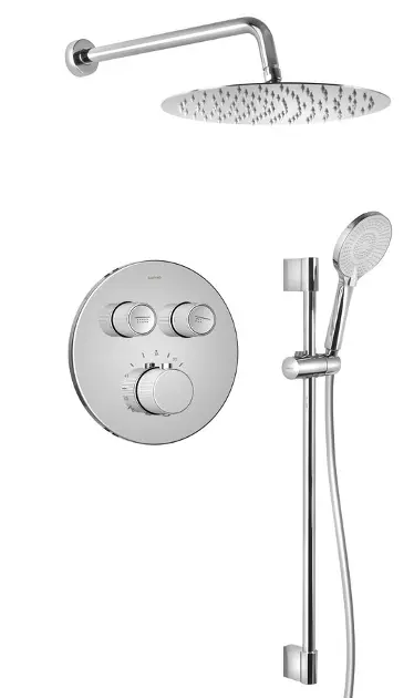 Sapho Smart Select - Conjunto de ducha con termostato empotrado, con cuerpo de montaje, 30x30 cm, cromado RP032-02