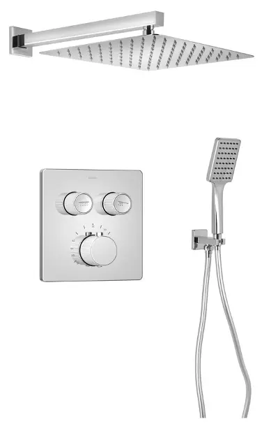 Sapho Smart Select - Zuhanyszett rejtett termosztáttal, testtel, 30x30 cm, króm RP042-01