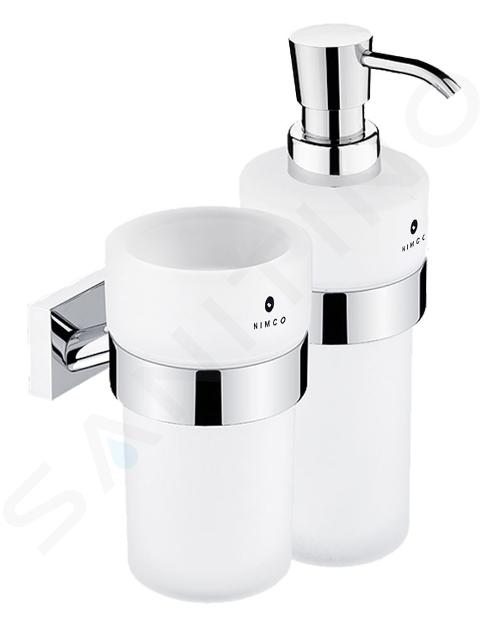 Nimco Keira - Dispensador y portavasos, cristal esmerilado/cromo KE 2205831W-26