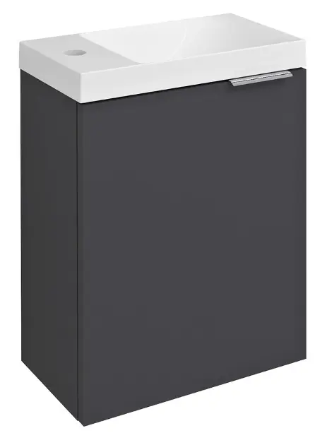Levně Sapho Latus - Umyvadlová skříňka X 39x50x22 cm, 1x dvířka, matný antracit LT110-3434