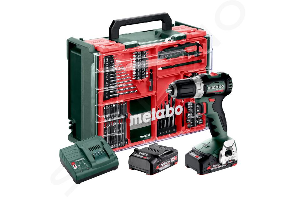 Metabo Unelte - Șurubelniță cu acumulator 18V cu accesorii, 2x acumulator 2,0 Ah Li-Power, încărcător 613155710