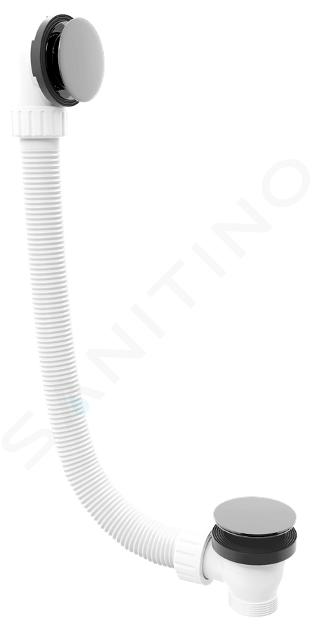 Polysan - Vanová odtoková a přepadová souprava, délka 120 cm, ClickClack, chrom 71858