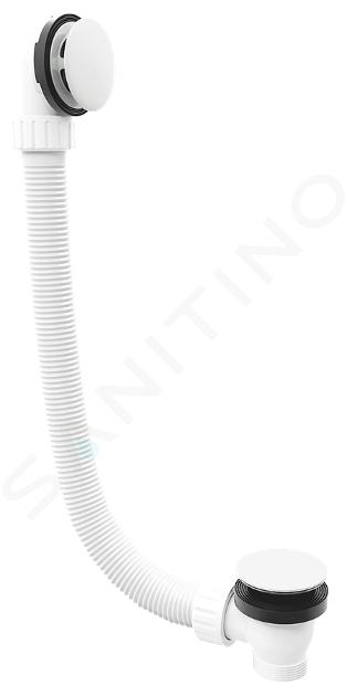 Polysan - Vanová odtoková a přepadová souprava, délka 120 cm, ClickClack, bílá 71858.10