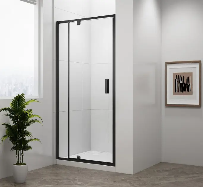 E-shop Polysan Easy Black - Sprchové dvere pivotové 88-102x190 cm, číre sklo/matná čierna EL1715B
