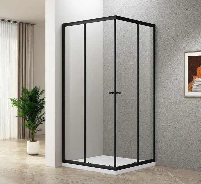 Aqualine Agga - Douchecabine 90x90 cm, helder glas/matzwart BLF909