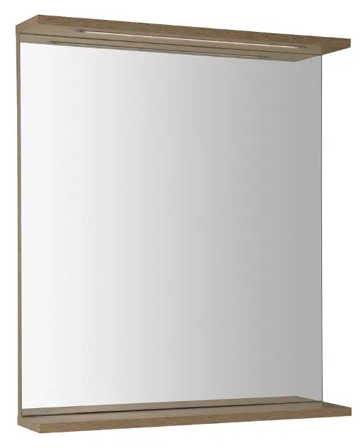 Aqualine Korin - Spiegel met LED verlichting 60x70x12 cm, platina eiken KO990S