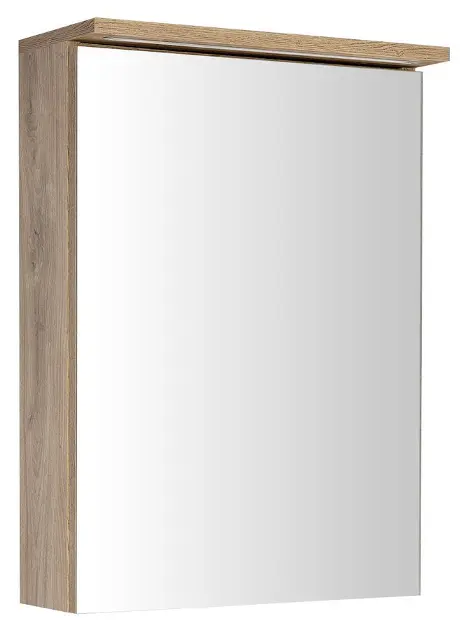 Aqualine KAWA - Spiegelkast met LED verlichting, 50x70x22 cm, eiken emporio WGL35S