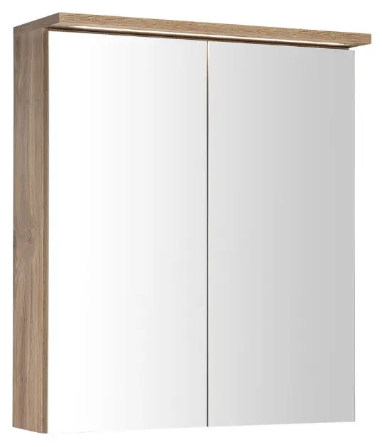 Aqualine KAWA - Spiegelkast met LED verlichting, 60x70x22 cm, eiken emporio WGL36S