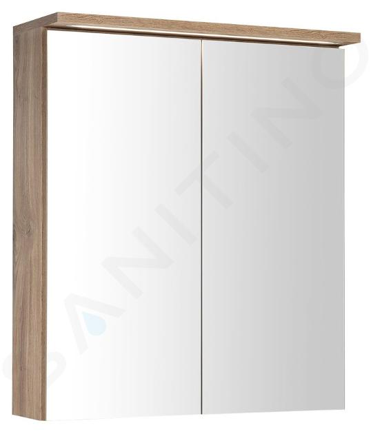 Aqualine KAWA - Armoire miroir avec éclairage LED, 60x70x22 cm, chêne emporio WGL36S