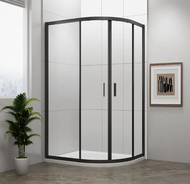 Levně Polysan Easy Black - Sprchový kout čtvrtkruhový 100x80 cm, L/P varianta, čiré sklo/matná černá EL2915B