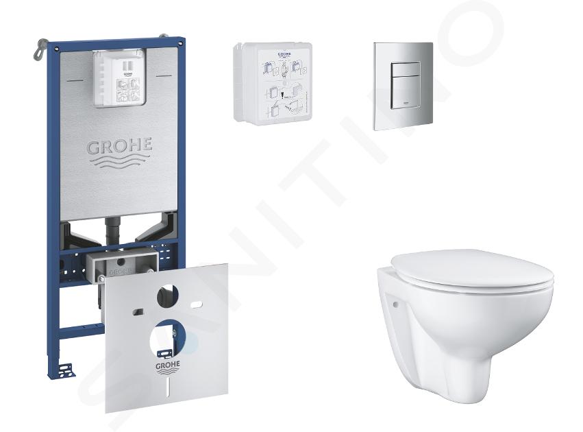 Grohe Rapid SLX - Set předstěnové instalace, klozetu, sedátka SoftClose a tlačítka Skate Cosmopolitan, chrom SANI11BB2101