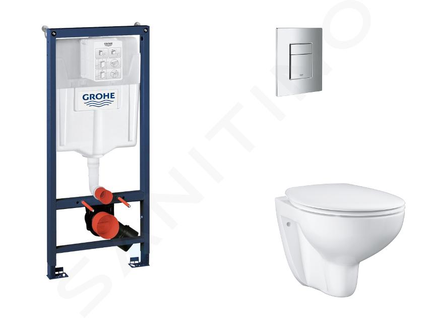 Grohe Rapid SL - Set předstěnové instalace, klozetu, sedátka SoftClose a tlačítka Skate Cosmopolitan, chrom SANI11BB2113