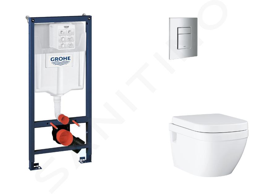 Grohe Rapid SL - Set předstěnové instalace, klozetu, sedátka SoftClose a tlačítka Skate Cosmopolitan, chrom SANI11BB2119