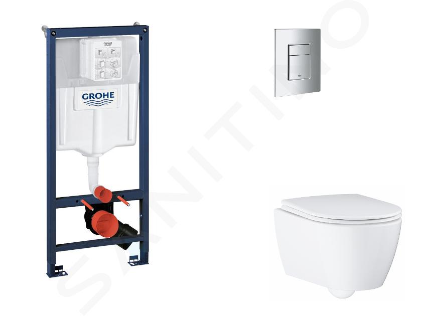 Grohe Rapid SL - Set předstěnové instalace, klozetu, sedátka SoftClose a tlačítka Skate Cosmopolitan, chrom SANI11BB2122