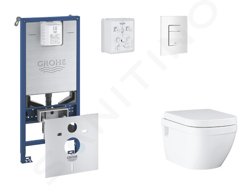 Grohe Rapid SLX - Set pentru montare încastrată, toaletă, capac SoftClose și clapetă Skate Cosmopolitan, alb alpin SANI11BB3109