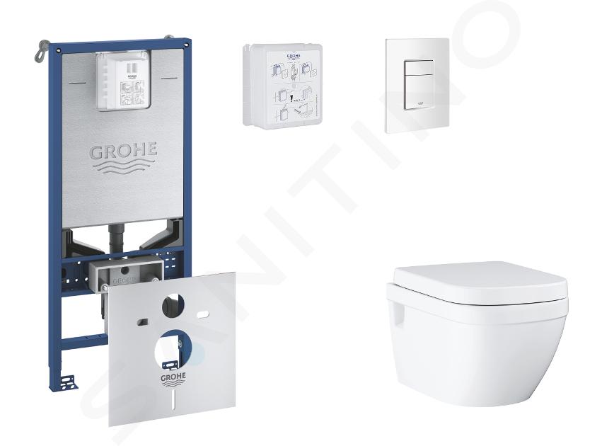 Grohe Rapid SLX - Set predstenovej inštalácie, klozetu, dosky SoftClose a tlačidla Skate Cosmopolitan, alpská biela SANI11BB3109