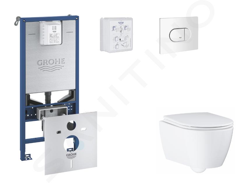 Grohe Rapid SLX - Set predstenovej inštalácie, klozetu, dosky SoftClose a tlačidla Arena Cosmopolitan, alpská biela SANI11BB3116