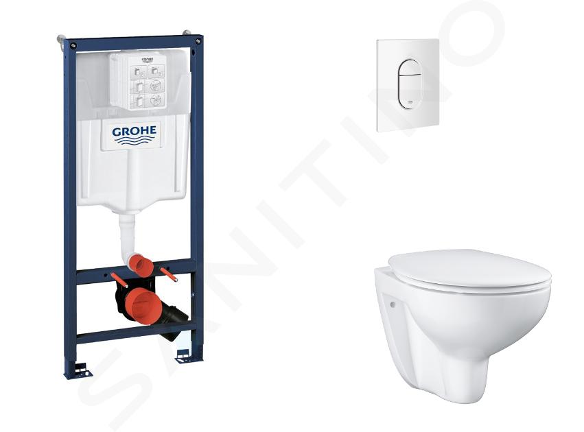 Grohe Rapid SL - Set bâti-support, cuvette, abattant SoftClose, plaque de déclenchement Arena Cosmopolitan, blanc alpin SANI11BB3118