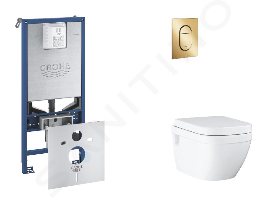 Grohe Rapid SLX - Set předstěnové instalace, klozetu, sedátka SoftClose a tlačítka Arena Cosmopolitan S, Cool Sunrise SANI11BB4115