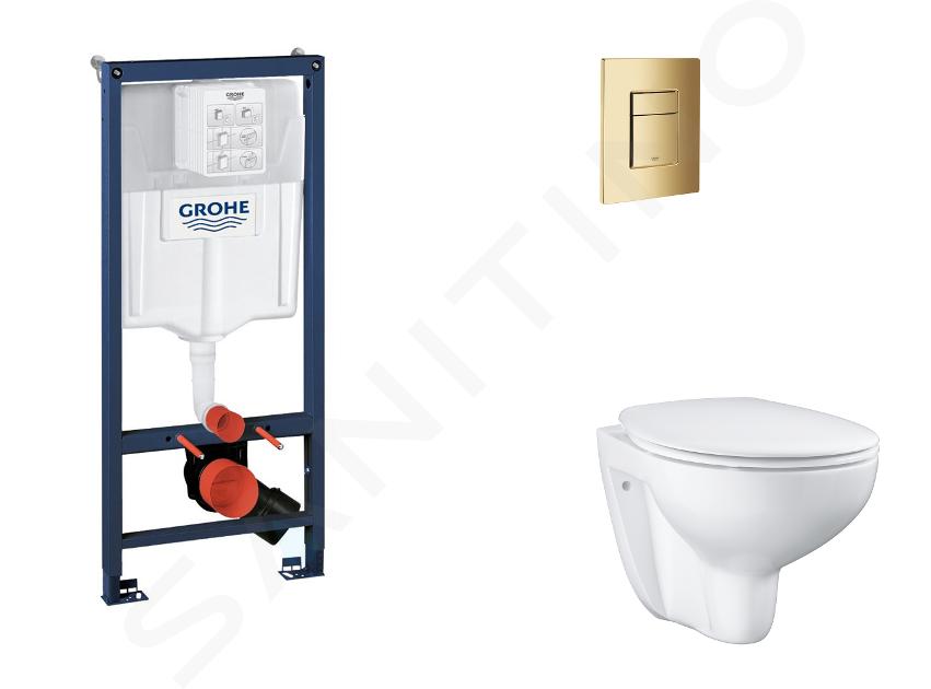 Grohe Rapid SL - Set bâti-support, cuvette, abattant SoftClose, plaque de déclenchement Skate Cosmopolitan, Cool Sunrise SANI11BB4122