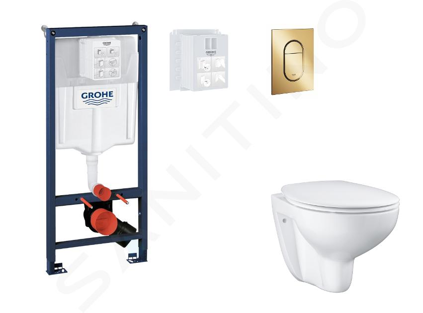 Grohe Rapid SL - Set bâti-support, cuvette, abattant SoftClose, plaque de déclenchement Arena Cosmopolitan S, Cool Sunrise SANI11BB4125