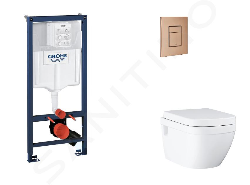 Grohe Rapid SL - Set bâti-support, cuvette, abattant SoftClose, plaque de déclenchement Skate Cosmopolitan, Warm Sunset brossé SANI11BB4133