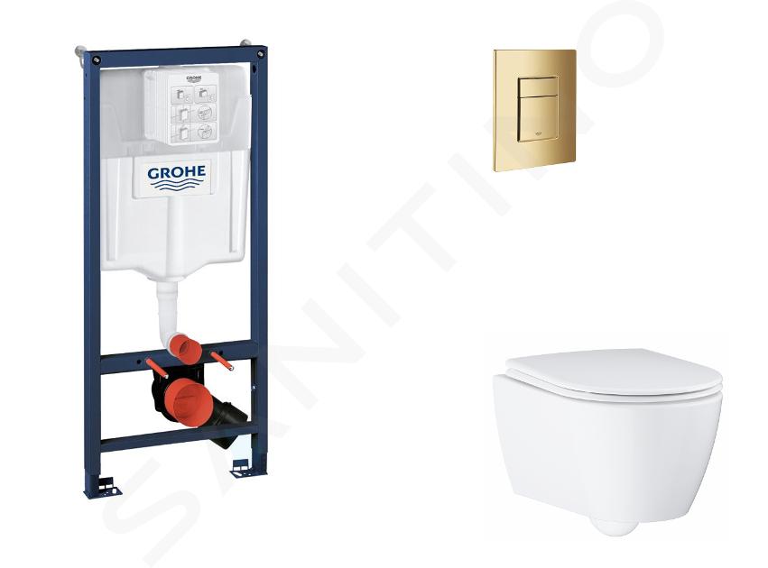 Grohe Rapid SL - Set bâti-support, cuvette, abattant SoftClose, plaque de déclenchement Skate Cosmopolitan, Cool Sunrise SANI11BB4137