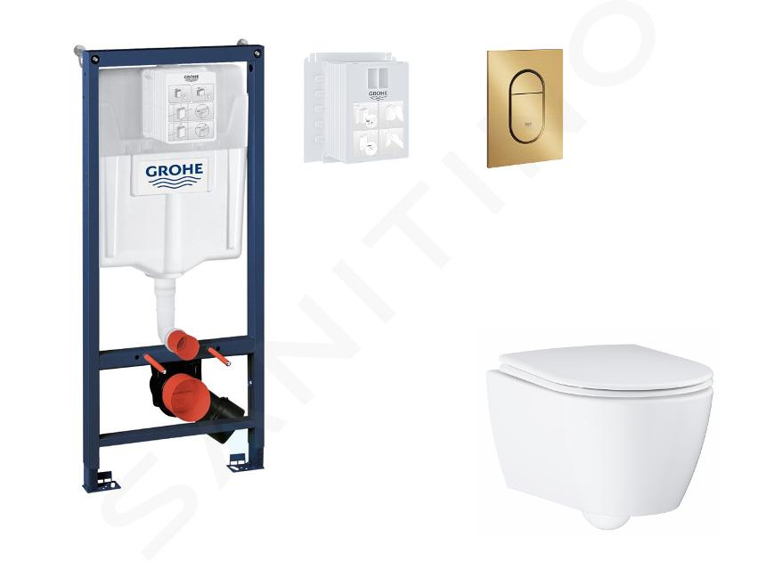 Grohe Rapid SL - Set bâti-support, cuvette, abattant SoftClose, plaque de déclenchement Arena Cosmopolitan S, Cool Sunrise brossé SANI11BB4139