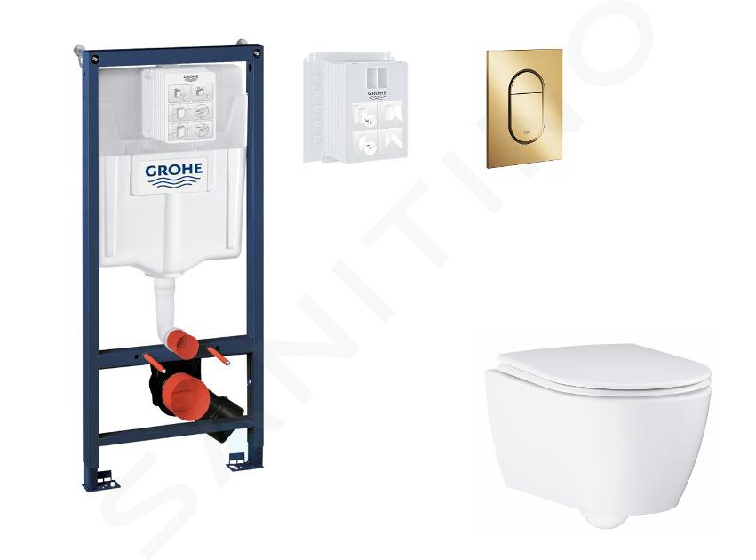 Grohe Rapid SL - Set předstěnové instalace, klozetu, sedátka SoftClose a tlačítka Arena Cosmopolitan S, Cool Sunrise SANI11BB4140