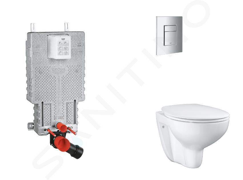 Grohe Uniset - Set předstěnové instalace, klozetu, sedátka SoftClose a tlačítka Skate Cosmopolitan, chrom SANI15BB2101