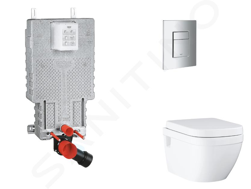 Grohe Uniset - Set předstěnové instalace, klozetu, sedátka SoftClose a tlačítka Skate Cosmopolitan, chrom SANI15BB2107