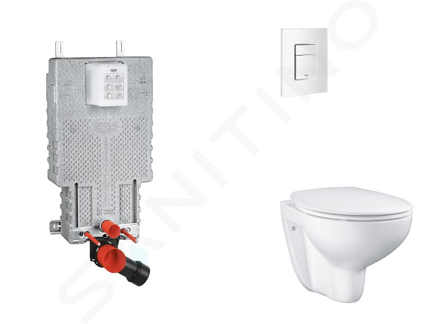 Grohe Uniset - Set predstenovej inštalácie, klozetu, dosky SoftClose a tlačidla Skate Cosmopolitan, alpská biela SANI15BB3101