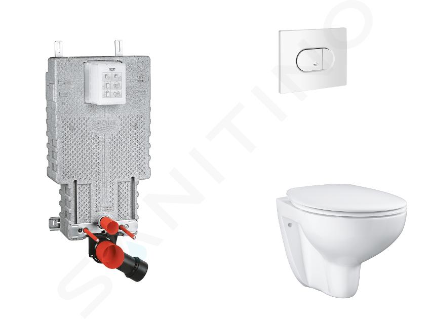 Grohe Uniset - Set bâti-support, cuvette, abattant SoftClose, plaque de déclenchement Arena Cosmopolitan, blanc alpin SANI15BB3104