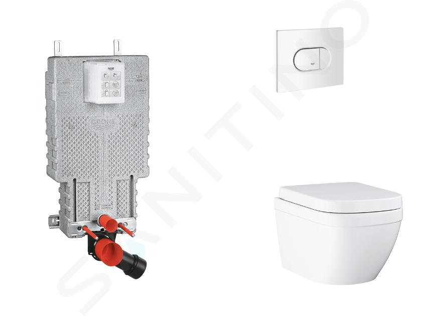 Grohe Uniset - Set předstěnové instalace, klozetu, sedátka SoftClose a tlačítka Arena Cosmopolitan, Triple Vortex, alpská bílá SANI15BB3108