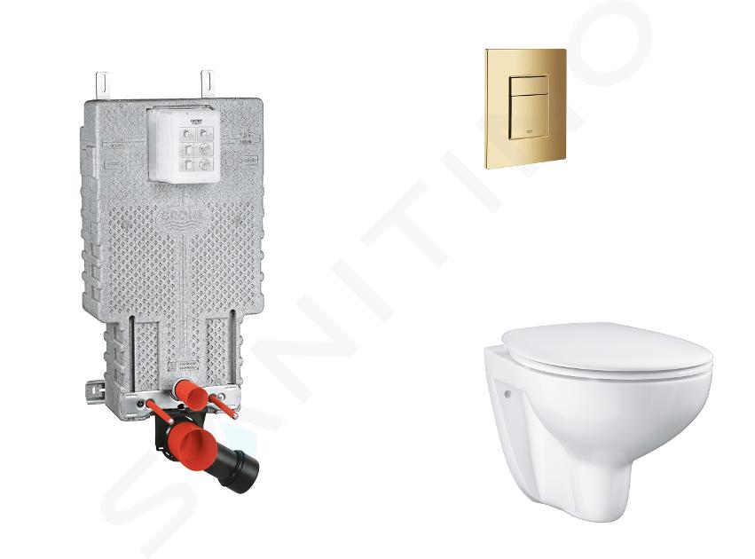 Grohe Uniset - Set bâti-support, cuvette, abattant SoftClose, plaque de déclenchement Skate Cosmopolitan, Cool Sunrise SANI15BB4102