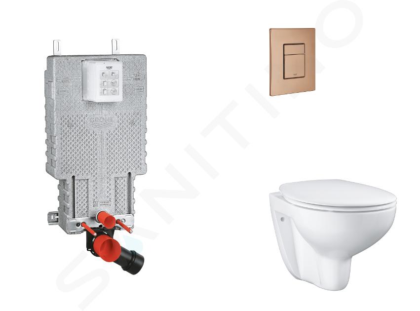 Grohe Uniset - Set bâti-support, cuvette, abattant SoftClose, plaque de déclenchement Skate Cosmopolitan, Warm Sunset brossé SANI15BB4103